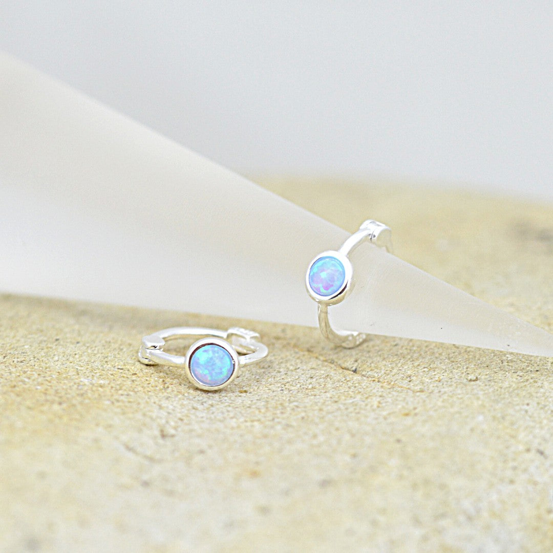 Mini Sparling Azure Hoops