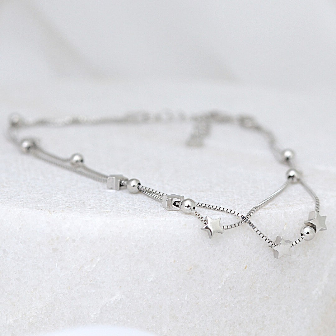 Double Strand Star Anklet