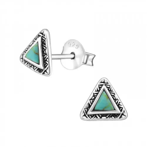 Triangle Turquoise Boho Studs