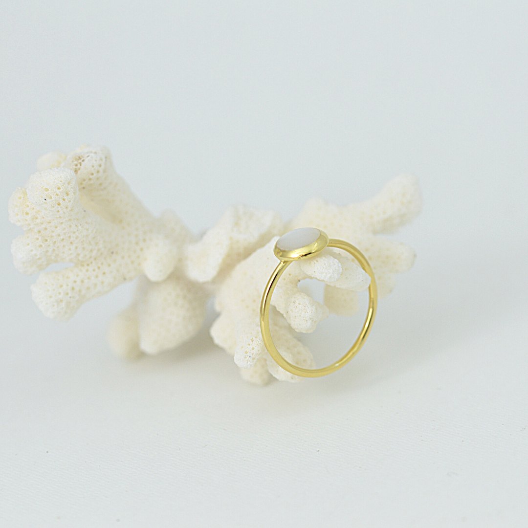 Gold Mother Of Pearl Ring