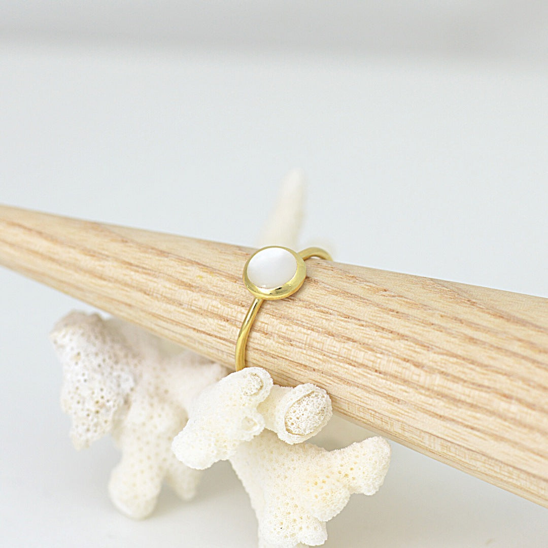 Gold Mother Of Pearl Ring