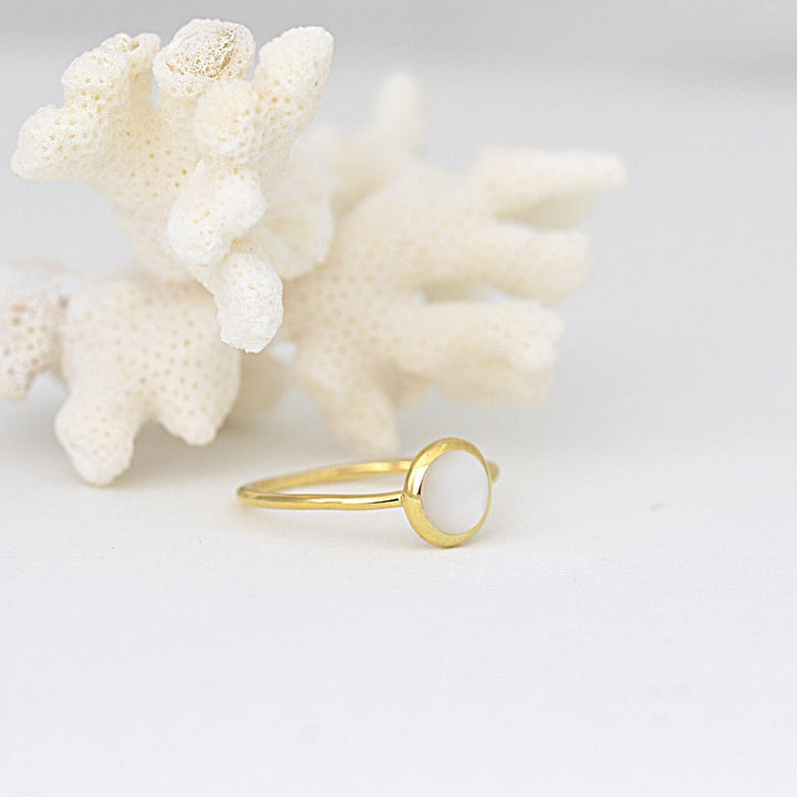 Gold Mother Of Pearl Ring