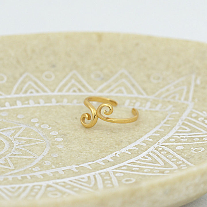 Gold Spiral Toe Ring