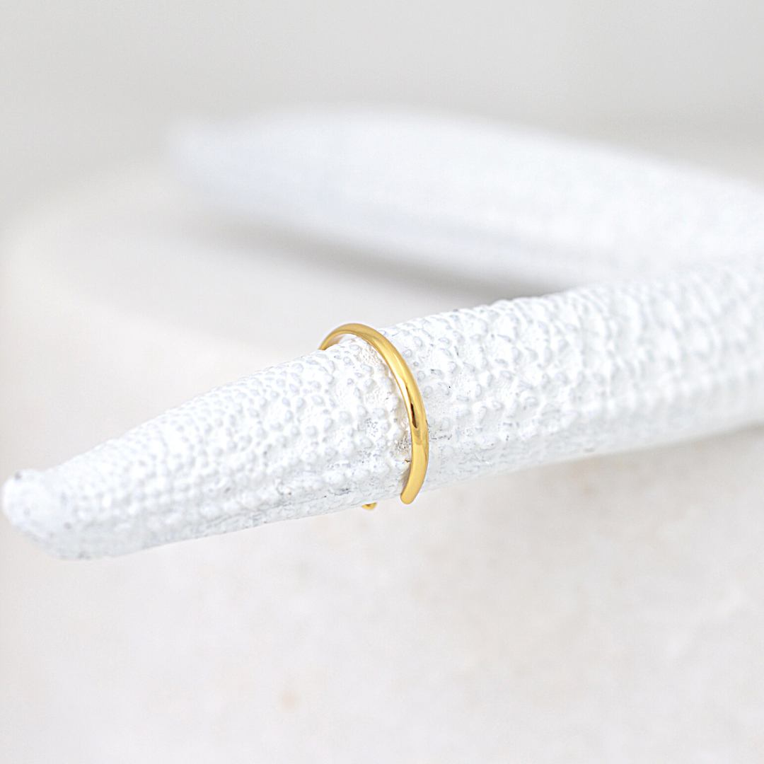 Curved surface Fine Band Gold Toe Ring