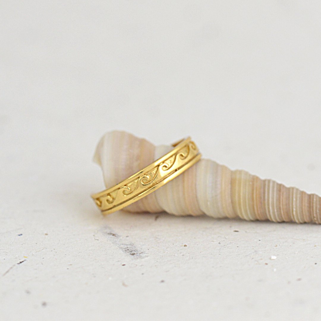 Gold Waves Toe Ring