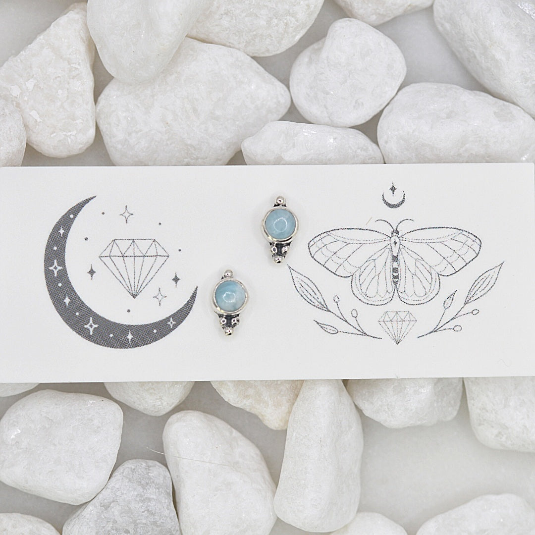 Dainty Larimar Studs