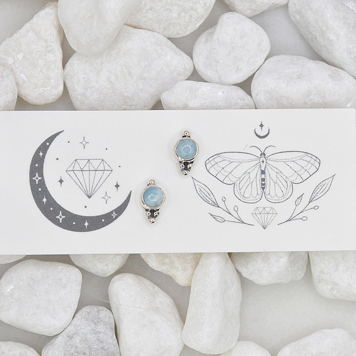 Dainty Larimar Studs