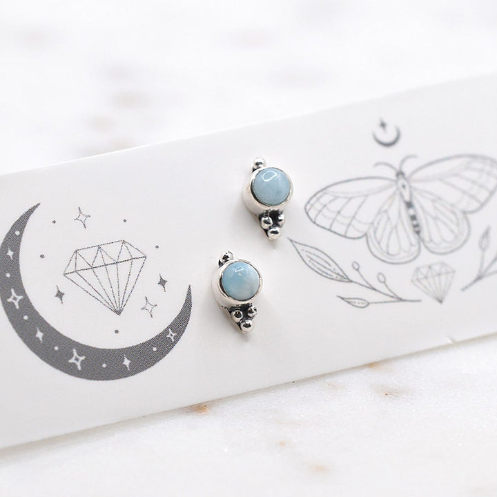 Dainty Larimar Studs