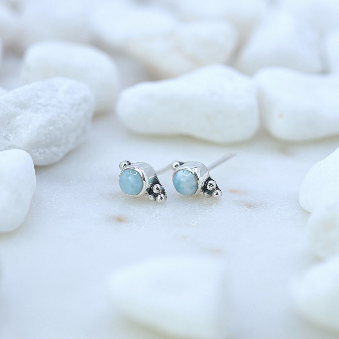 Dainty Larimar Studs