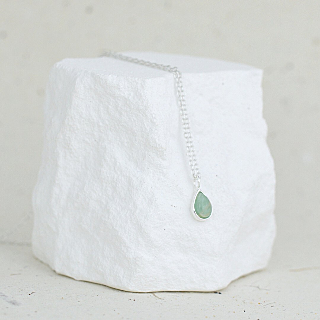 Dainty Teardrop Amazonite Necklace