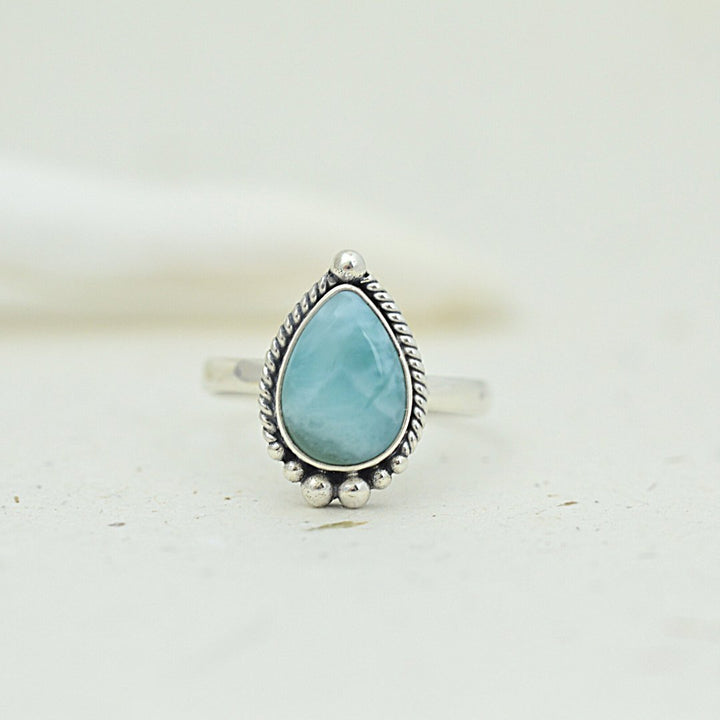 Teardrop Larimar Ring