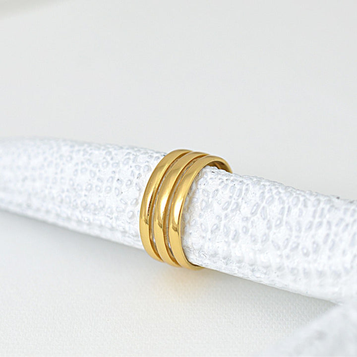 Gold Tri Band Toe Ring