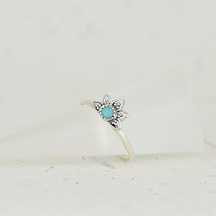 Turquoise Half Lotus Ring