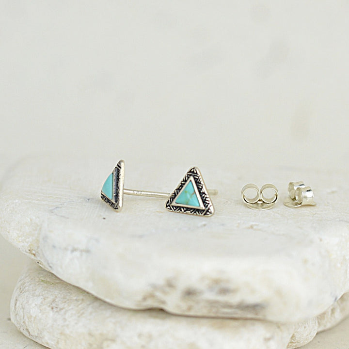 Triangle Turquoise Boho Studs