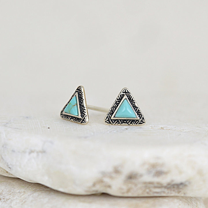 Triangle Turquoise Boho Studs