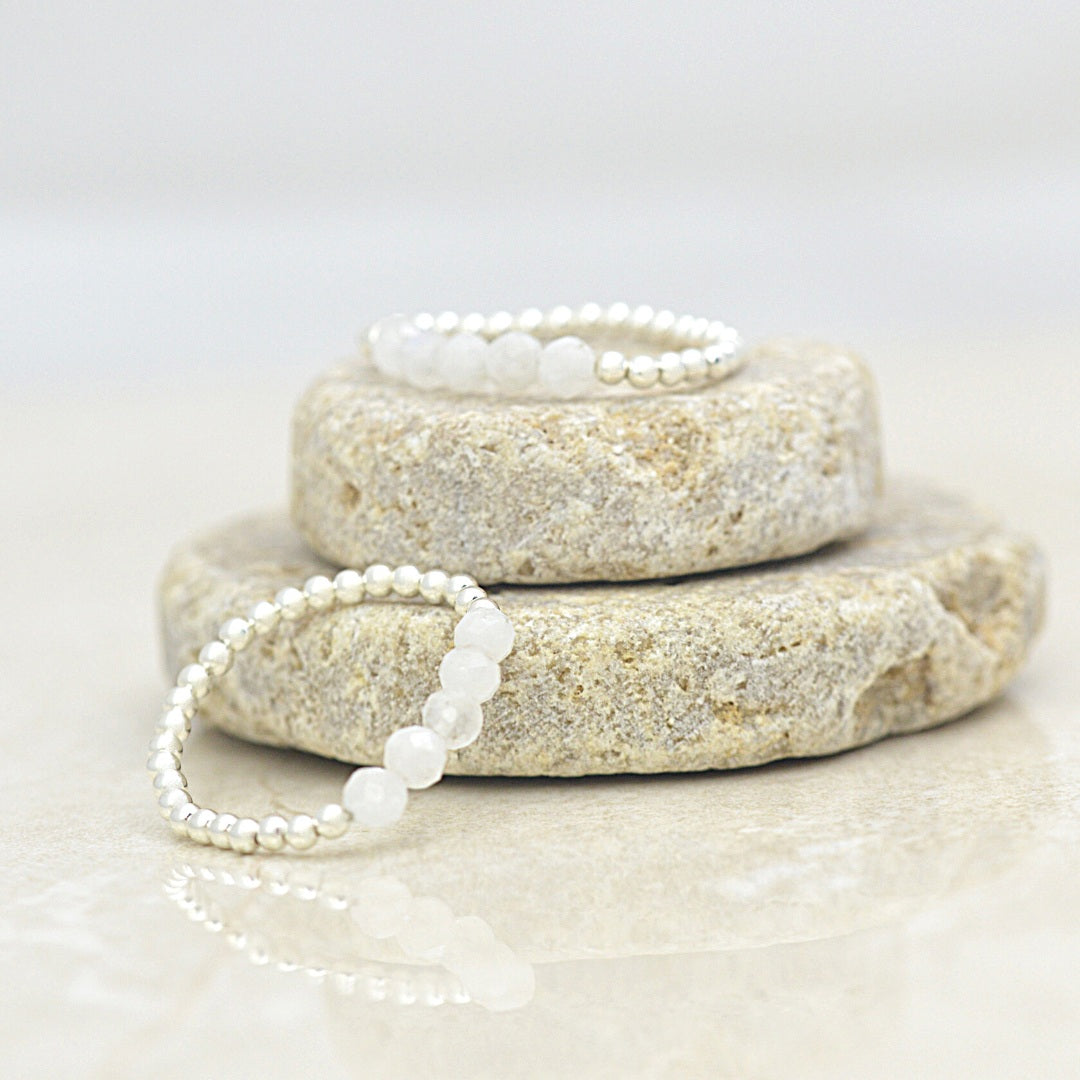 Beaded Moonstone Ring