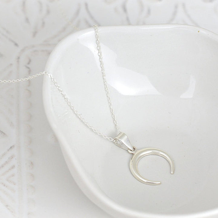 Necklaces - Silver Crescent Moon Necklace