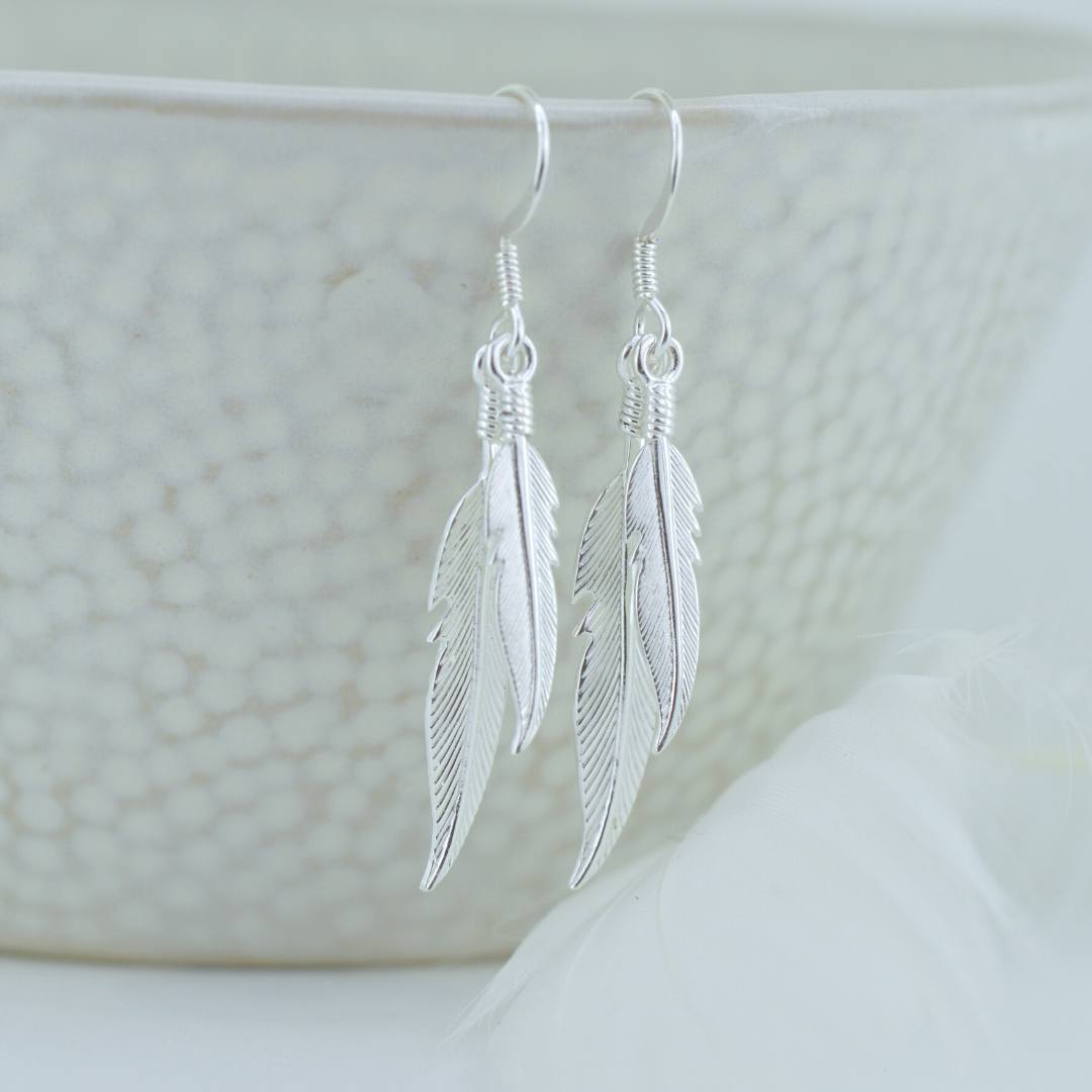 Double Feather Earrings