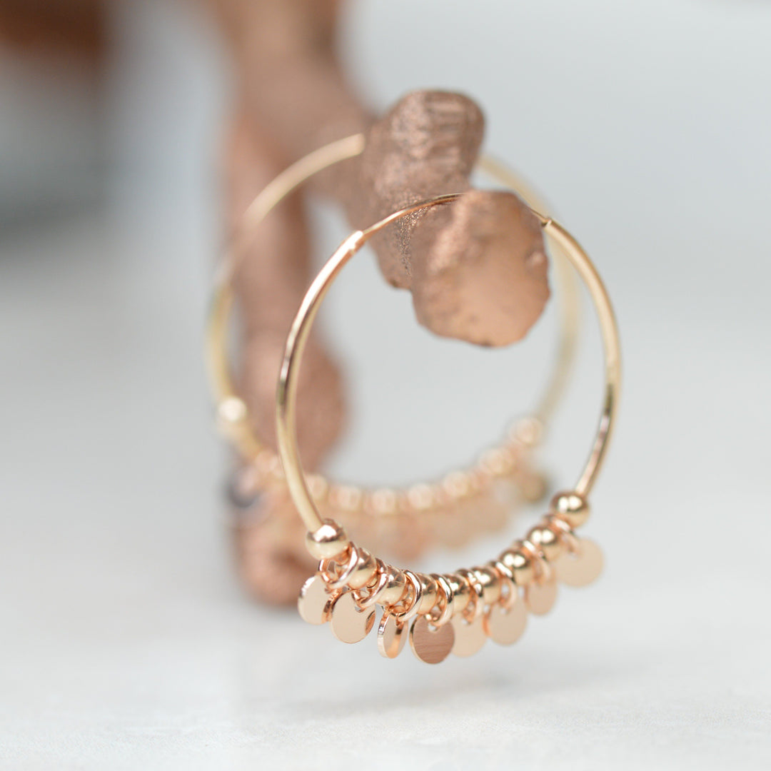 Earrings - Rose Gold Gypsy Hoops
