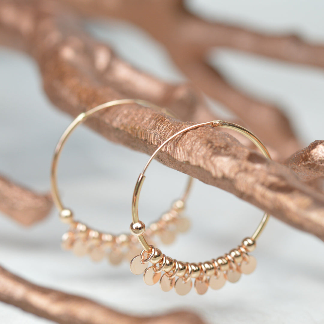 Earrings - Rose Gold Gypsy Hoops