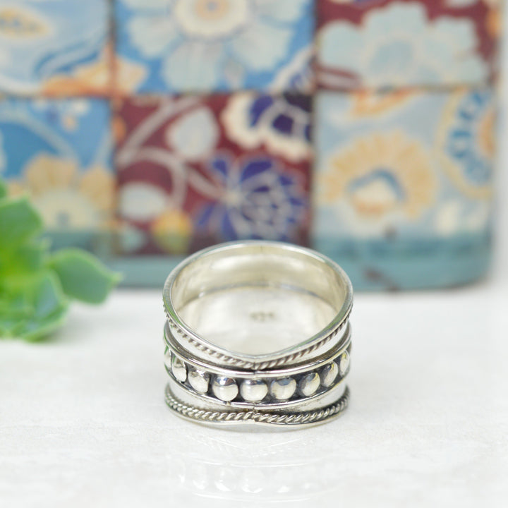 Rings - Silver Bali Wide Band Ring